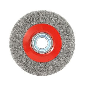 8in Carbon Steel Crimped Bench Wire Wheel for Bench Grinder- 0.012-Inch Coarse with 1/2" 5/8" 3/4" 7/8" 1"(5sets) Spacer Arbors