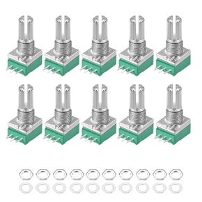 uxcell Potentiometer B20K Ohm Variable Resistors Single Turn Rotary Carbon Film Taper RV097NS 10pcs