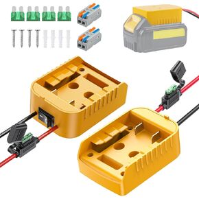 Vibit Power Wheel Adapter for Dewalt 20v Battery, DC Power Adapter, 20 V Battery Adapter for Golf Cart RC Car Truck DIY & Robotics, Battery Conversion with Fuse Switch 12 AWG Wires & Wire Terminal