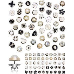 YETOOME 100 Pcs Women Shirt Brooch Pins, Mini Cover Up Enamel Safety Lapel Pins Buttons Sweater Shawl Clips for Crafts Wedding Dress DIY Project (50 Style)