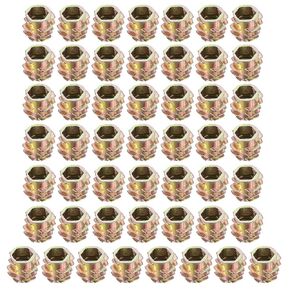 uxcell Furniture Threaded Insert Nuts Zinc Alloy Hex-Flush M6 Internal Threads 10mm Length 50pcs