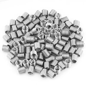 100pcs M8 Stainless Steel Inner Thread Insert, SS304 Coiled Wire Insert Helical Screw Thread Inserts Thread Repair Insert Assortment 1.25 x 2D Length