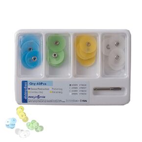 EASYTODENTA Dental Composite Finishing Polishing Disc 40Pcs Metal Connector Polishing Kit (12MM)