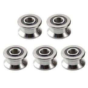 5Pcs Deep U Groove Ball Track Guide Bearing, Stainless Steel Bearing Pulley Wheel Bearings Wheel Wire Rope Pulley