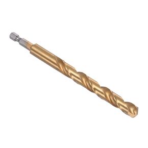 Kozelo Titanium Coated Drill Bit with 1/4" Hex Shank - [11mm x 143mm] M35 High Speed Steel for Quick Release 135 Degree Split Point for Aluminum Alloy Iron Wood
