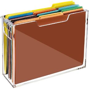 Hanging File Organizer Box, Acrylic File Holder with Handles, Clear File Box for Letter Size/A4 File Folders, Hanging Folder Storage for Desk Home Office School -1 Pack
