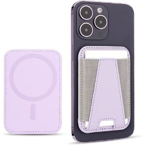 WALLFID Magsafe Wallet Stand Compatible with iPhone 15/14/13/12 Pro/Max/Plus,RFID Credit Card Case Holds 5 Cards.(Pro-Black)