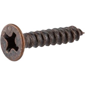 #5 x 5/8" Antique Copper Flat Countersunk Head Phillips Drive Wood Screw | Pack of 25 | Self Tapping Screws for Wood Antique or Modern Furniture | SCR558FPHAC