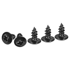 M3x16 Sheet Metal Screws - 125 Pack - for Wood, Furniture - Carbon Steel Phillips Truss Head Self Tapping Tip Wood Screws - Black