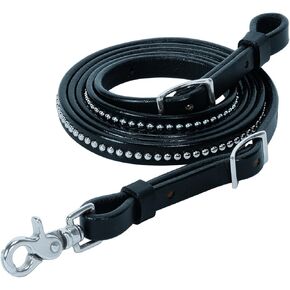 Weaver Leather Back In Barrel Rein, Black, Large