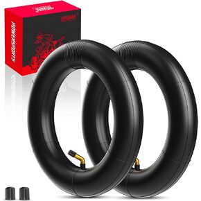 RUTU Inner Tube Set - Heavy-Duty 10x2 10x2.125 Inner Tube Replacement for 2-Wheel Self-Balancing Electric Scooter Kid's Bike, Trike Strollers -TR87 Angled Copper Valve Stem, Butyl Rubber Construction