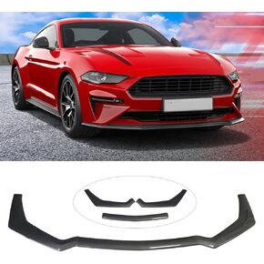 Black Car Front Bumper Lip Chin Spoiler Splitter Body Kit Compatible for Mustang GT 2020 2019 2018