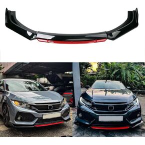 JMTBNO Front Bumper Lip Chin Spoiler Splitter Diffuser Protector Body Kit with Adjustable 8"-11" Support Rod Compatible with Honda Accord Civic VW MK5 MK6 MK7 Kia Optima