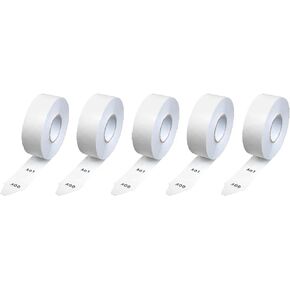 5 Rolls of 2-Digit Turn-O-Matic T80 White Take a Number Tickets for D80 Ticket Dispenser - 2000/roll