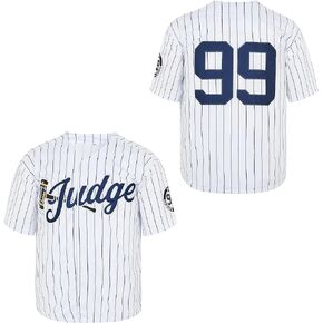 CGUBJI Youth's Hammer of Judge 99 Stripes Retro Kid Baseball Jersey Stitched 90s Clothing Shirt for Party