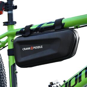 CRANK AND PEDDLE WaterProof Bike Triangle Frame Bag - 9.84 Inches x 4.74 Inches - Hard Shell Bicycle Frame Bag - Easy to Install Bike Pouch, Perfect for cycling, Commuter or Mountain Bike Accessories