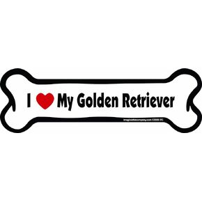 Imagine This Bone Car Magnet, I Love My Golden Retriever, 2-Inch by 7-Inch