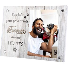 WOODme Pet Picture Frame Cat or Dog Frame 4x6 Memorial Pet Loss Picture Frame for Dog Memorial Gifts (02)