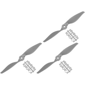 MECCANIXITY 3Pcs 12x6 Inch Propeller RC Propellers 2-Vane Blades Props Gray with Adapter Rings for RC Airplane Aircraft Prop Replacement