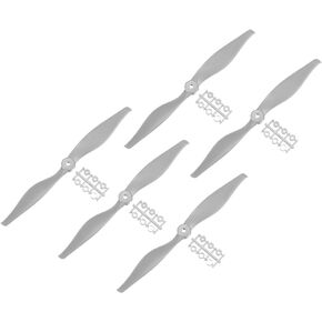 MECCANIXITY 5Pcs 10x6 Inch Propeller RC Propellers 2-Vane Blades Props Gray with Adapter Rings for RC Airplane Aircraft Prop Replacement