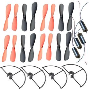 Propeller Props, 16pcs Remote Control Airplane Propeller with 4pcs Propeller Protector and 4pcs 716 Hollow Cup Motor Be Used ForQuadcopter for Remote Control Aircraft PropellerParts