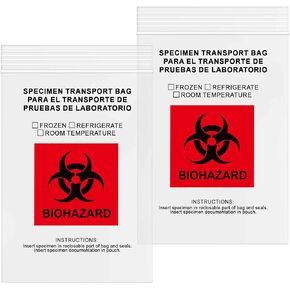 GPI - 6" X 9" 1000 Pack, Biohazard Specimen Zip Bags, With Pouch, 2 Mil Thick, For Your Laboratory Or Health Care Facility Samples.