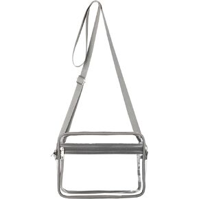 HAOGUAGUA Clear Crossbody Purse Bag Stadium Approved, Clear Messenger Shoulder Bag for Concert and Sport Event