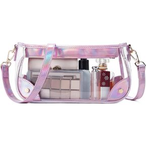 Telena Clear Purses for Women Stadium Crossbody Clear Bag for Stadium Events for Concert Festival with Adjustable Strap