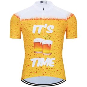 MOXILYN Men Cycling Shirts Mountain Bike Shirts Short Sleeve 3D Beer Cycling Jersey - Funny Bicycle T-Shirt