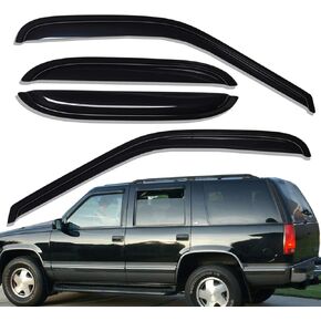 Lightronic WV94304 Outside-Mount Side Window Visor Deflector Rain Guard, Dark Smoke, 4-Pieces Set, Fits 2002-2006 Cadillac Escalade, 2000-2006 Chevrolet Tahoe & GMC Yukon, 2001-2006 GMC Yukon Denali