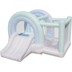 Bounceland Ultimate Daydreamer Mist Bounce House مع حفرة كروية، 10.8 قدم طول × 10.5 قدم عرض × 6.6 قدم ارتفاع، متضمن منفاخ UL، منزل ارتداد باستيل عصري مع حفرة كروية ومنزلق، متعة للأطفال