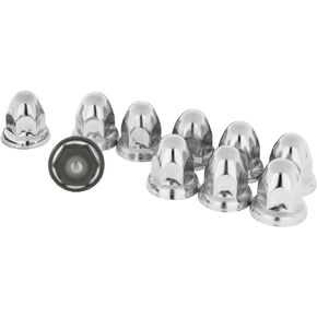 CHDT66 Chrome Lug Nut Covers for Semi Trucks - 33mm Lug nut Covers - flanged Lug nut Covers Push on - Height 2-1/8" -semi Lug nut Covers Push on, Lug Nut Caps Pack of 10, Metal Steel