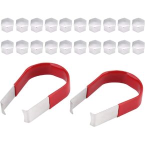 Wheel Bolt Nut Caps, 20pcs 19mm Chrome Universal Wheel Nut Bolt Cap Cover with Removal Tool