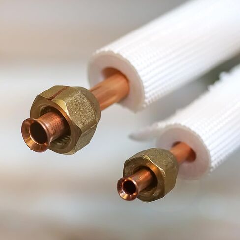 صامولة نحاسية مضيئة من PATIKIL 1/4 SAE، 10 عبوات 45 درجة من النحاس المتوهج تركيب الأنابيب النحاسية مع شريط لخط الغاز المائي لمكيف الهواء، غير لامع in Kuwait