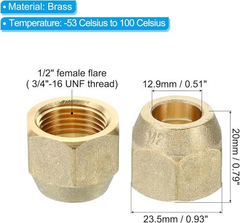 صامولة نحاسية مضيئة من PATIKIL 1/4 SAE، 10 عبوات 45 درجة من النحاس المتوهج تركيب الأنابيب النحاسية مع شريط لخط الغاز المائي لمكيف الهواء، غير لامع in Kuwait