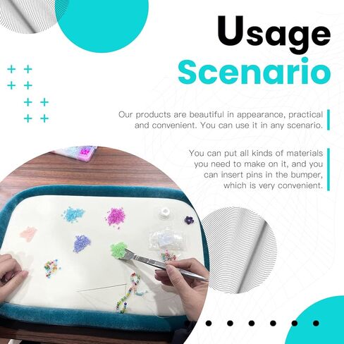 hobbyworker The Blue Beading Board,Velvet Like Work Surface Bead mat，Bead Tray for Jewelry Making，Jewellery Crafts Easy Fine Work in Kuwait