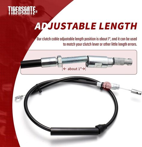 TIGERSGATE 14" Handlebar Clutch Line 51.18" Extended Length Steel Braid Clutch Cable for 2021-Up Harley Touring,Silver in Saudi Arabia