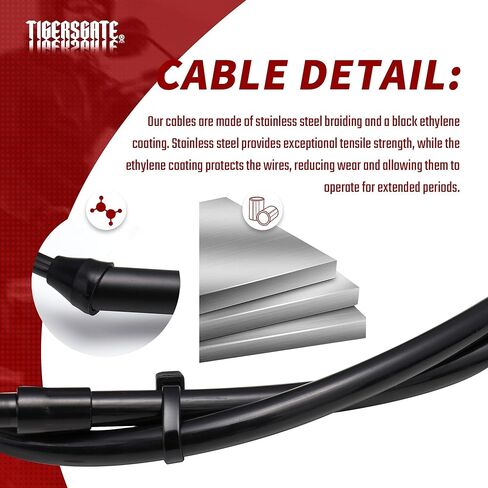 TIGERSGATE 14" Handlebar Clutch Line 51.18" Extended Length Steel Braid Clutch Cable for 2021-Up Harley Touring,Silver in Saudi Arabia