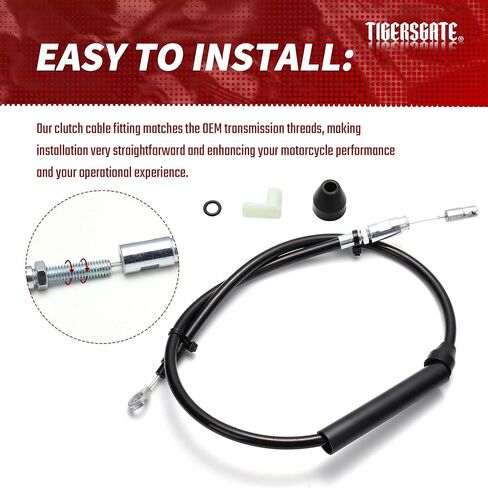 TIGERSGATE 14" Handlebar Clutch Line 51.18" Extended Length Steel Braid Clutch Cable for 2021-Up Harley Touring,Silver in Saudi Arabia