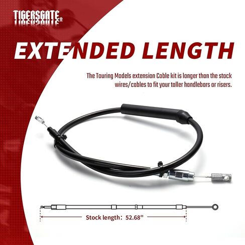 TIGERSGATE 14" Handlebar Clutch Line 51.18" Extended Length Steel Braid Clutch Cable for 2021-Up Harley Touring,Silver in Saudi Arabia