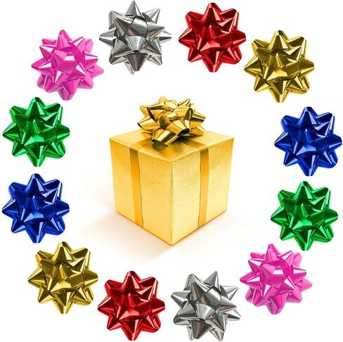 YAOFAR 150pcs 1 Inch Mini Gift Bow 6 Color 1" Wrap Bow Self Adhesive for Small Presents Wrapping Christmas Birthday Holiday Party Decor (1in) in Saudi Arabia