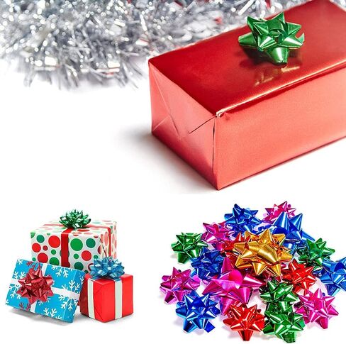 YAOFAR 150pcs 1 Inch Mini Gift Bow 6 Color 1" Wrap Bow Self Adhesive for Small Presents Wrapping Christmas Birthday Holiday Party Decor (1in) in Saudi Arabia