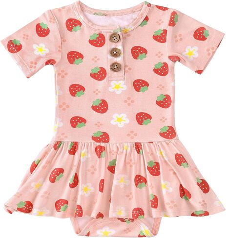 LITTLE JAMJAMS بدلة قطعة واحدة بتنورة دوارة مع ياقة بأزرار - ملابس للفتيات الرضع من 0 إلى 24 شهرًا in Kuwait