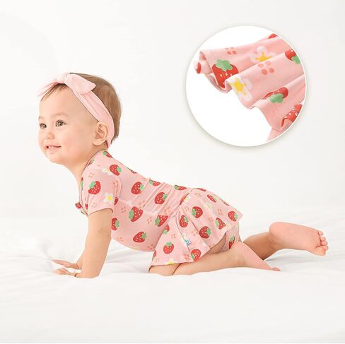 LITTLE JAMJAMS بدلة قطعة واحدة بتنورة دوارة مع ياقة بأزرار - ملابس للفتيات الرضع من 0 إلى 24 شهرًا in Kuwait