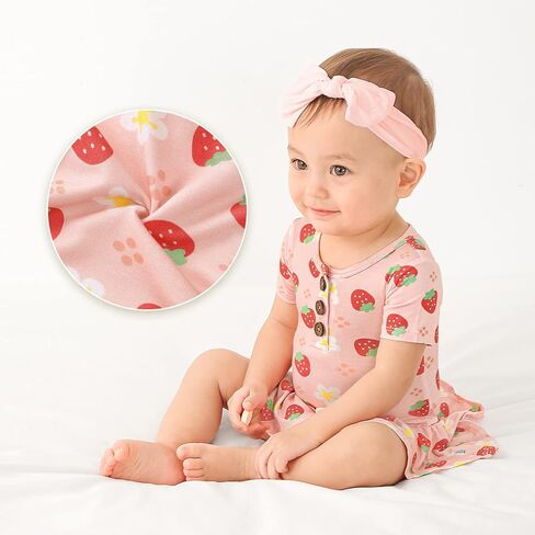 LITTLE JAMJAMS بدلة قطعة واحدة بتنورة دوارة مع ياقة بأزرار - ملابس للفتيات الرضع من 0 إلى 24 شهرًا in Kuwait