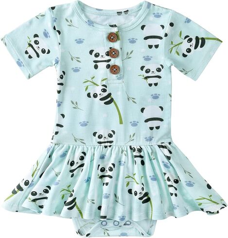 LITTLE JAMJAMS بدلة قطعة واحدة بتنورة دوارة مع ياقة بأزرار - ملابس للفتيات الرضع من 0 إلى 24 شهرًا in Kuwait