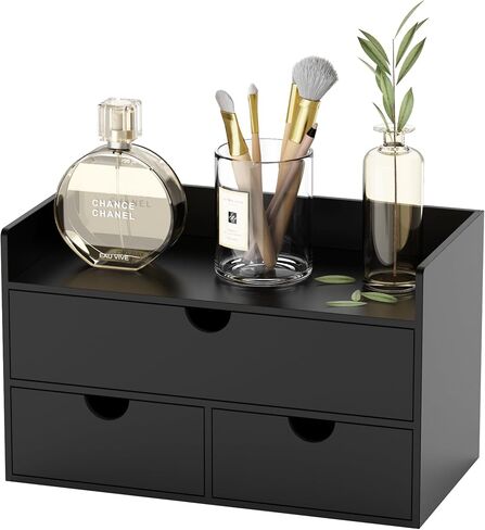 Bamboo Desk Organizer with Drawers Desktop Storage Drawers for Bills Office Supplies Kitchen Utensils Organizing Tool for Home Classroom Organization No Assembly (White) in Kuwait