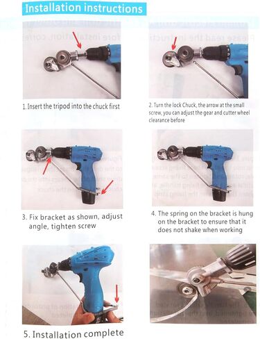 ChgImposs Metal Nibbler Drill Attachment, DIY Metal Electric Drill Plate Cutter for Cutting Iron/White Sheet/Steel/Copper/Aluminum, High Manganese Gear Steel Metal Drill Attachment in Saudi Arabia