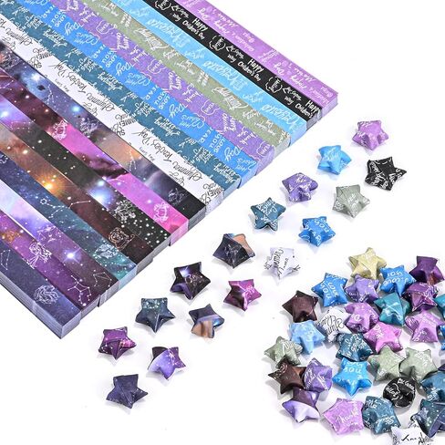 Valtiner 1080 Sheets Star Paper Strips, Origami Paper Color Lucky Stars Decoration Strip for DIY Hand Art & Craft Supplies (Rainbow) in Saudi Arabia