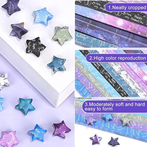 Valtiner 1080 Sheets Star Paper Strips, Origami Paper Color Lucky Stars Decoration Strip for DIY Hand Art & Craft Supplies (Rainbow) in Saudi Arabia